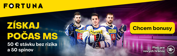 Fortuna 50 € bonus za registráciu k MS v hokeji 2025