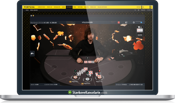 Blackjack v live casine Fortuna