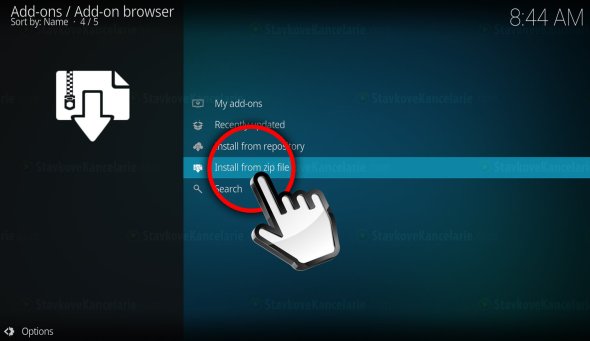 Nainštalovanie addonu zo ZIP súboru v KODI