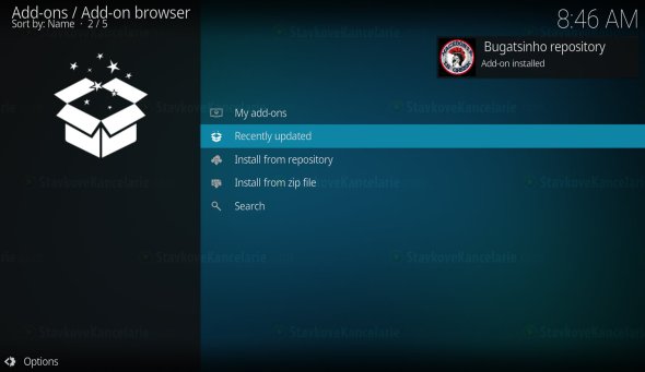 Repozitár je pridaný do KODI software
