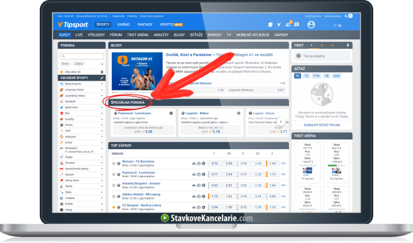Špeciálna ponuka v stávkovej kancelárii Tipsport
