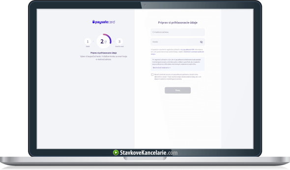 Nastavenie e-mailu a hesla pre paysafecard účet